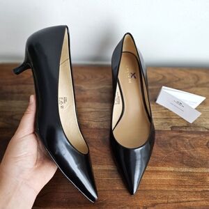 COACH New York Black Patent Leather Heels Size 9C | Kitten Heel | Made in Spain
